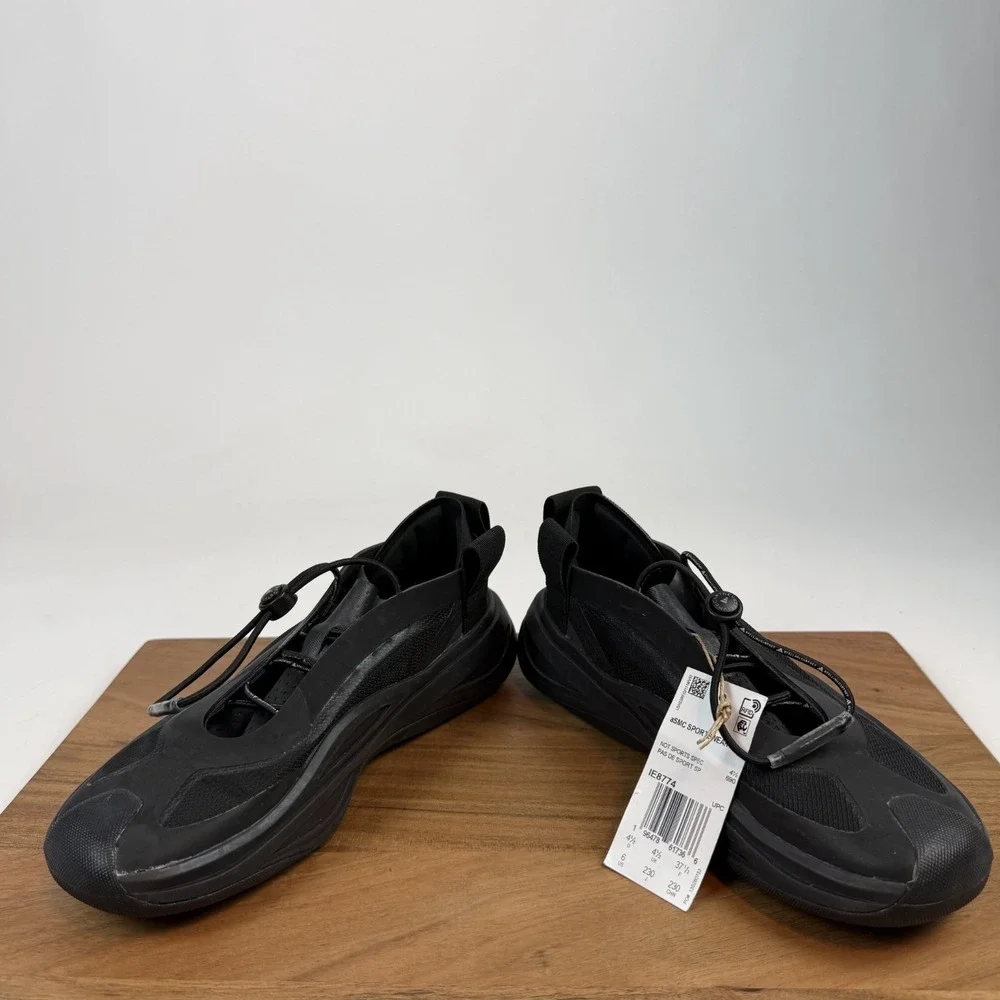 New Womens Stella McCartney x Adidas Sportswear Low Triple Black Sneakers Size 6